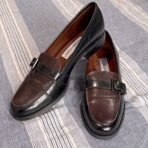 Etienne Aigner Black 100% Leather Luxury Handmade Vintage Loafers